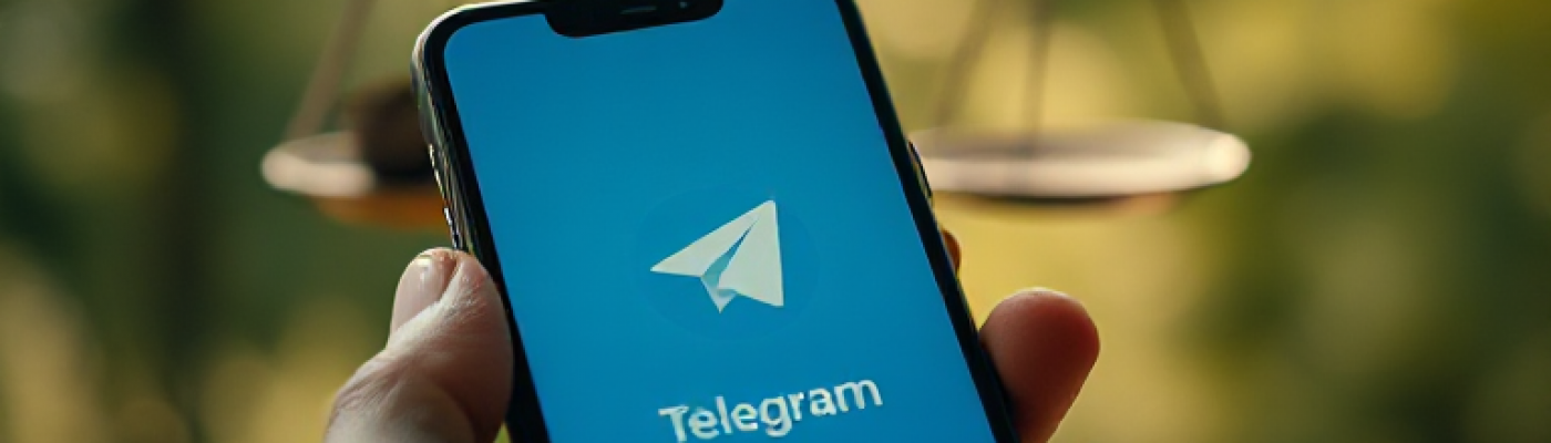 smartphone with Telegram app